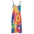 thumbnail image 6 of Colorful Tie Dye Vortex Womens Summer Dresses Casual Sleeveless Tshirt Sundresses Vacation Beach Cover Up Dress, 6 of 8