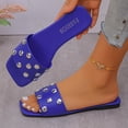thumbnail image 6 of Fasiaou Women Fashion Metallic Stud Slide Sandals Cushion Outdoor Walking Comfortable Flat Slippers Summer Casual Non Slip Support Stylish Lightweight, 6 of 9