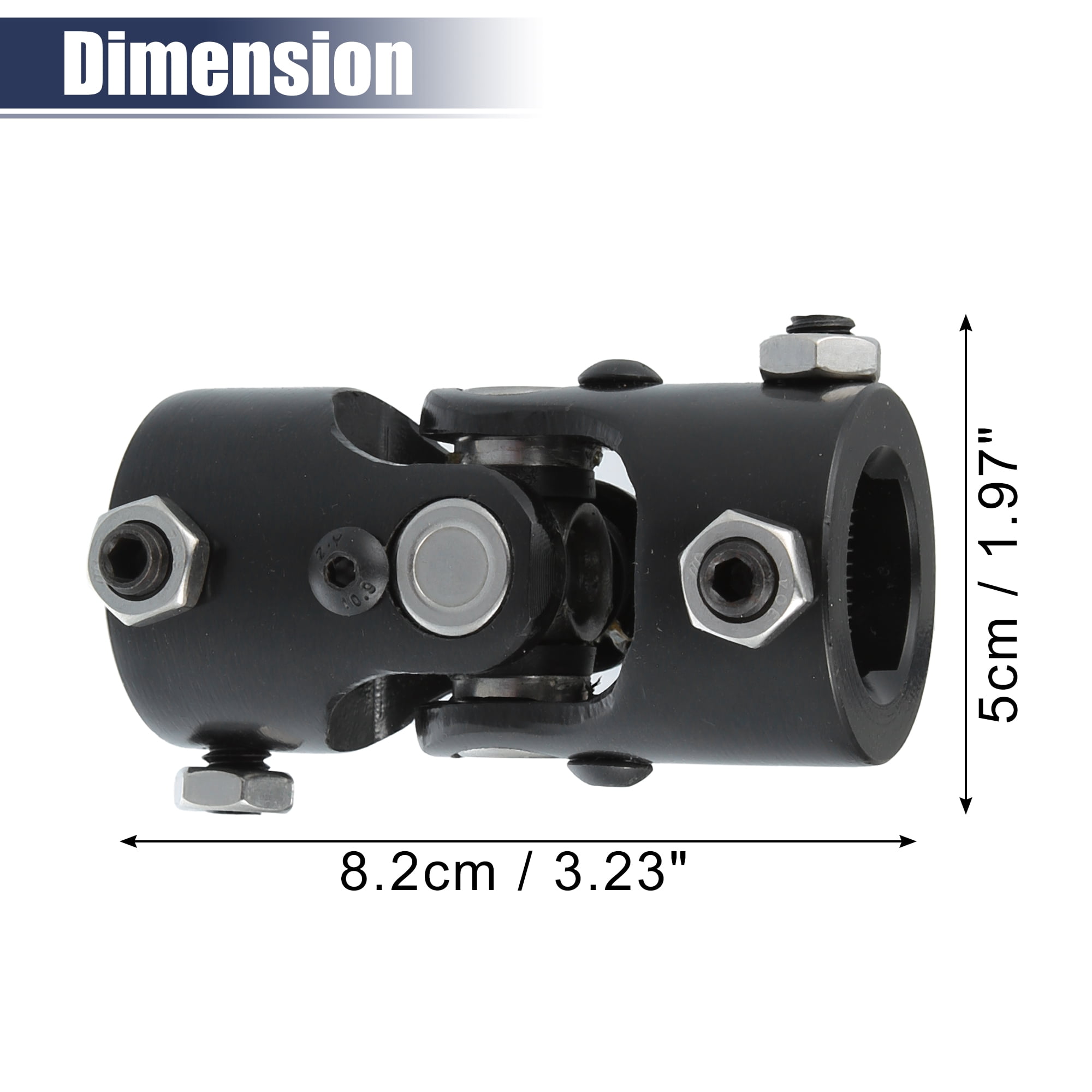 Unique Bargains 1 Pcs Universal 1" DDx1" DD Steering U-Joint Coupler Replacement Black