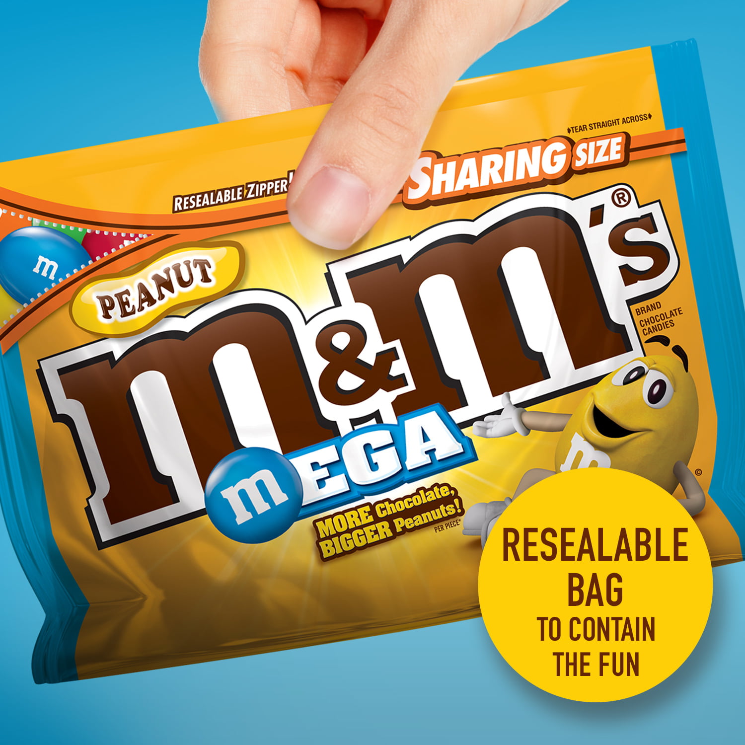 M&M's Mega Peanut Chocolate Candy, Sharing Size, 9.6oz – Five and Dime  Sweets