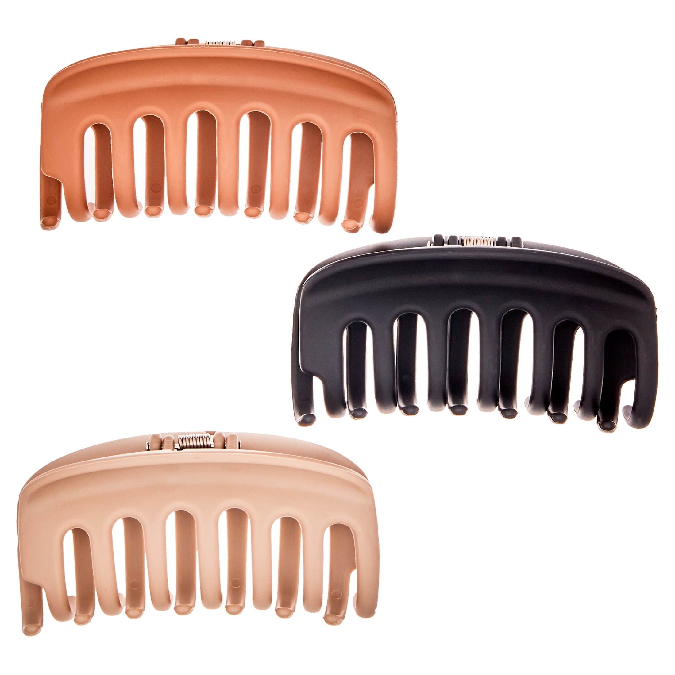 ✨NWT 3 pack elegant round large claw hair clips - neutral colors 3 Inch Hair Claw - Etsy main image 4