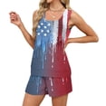 thumbnail image 5 of JULMCOMO American Flag Two Piece Sets for Women 1776 Red White Blue Patriotic Short Sets Square Neck Sleeveless Tank Top 4th of July Outfits with Pockets Sky Blue L, 5 of 8