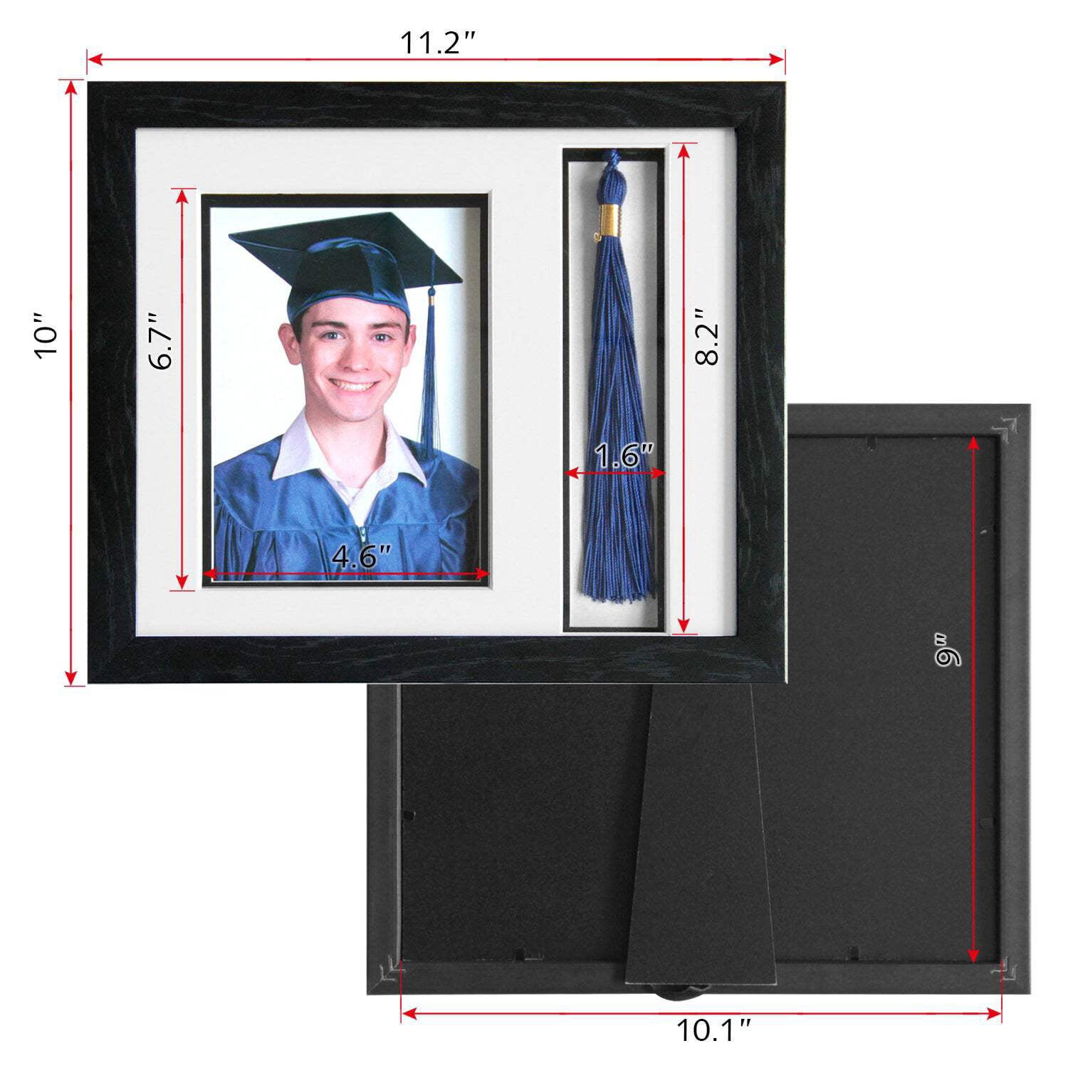 Endea Graduation Picture Frame and Tassel Holder 11.2"x10" with Shatter-Resistant Glass