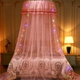 thumbnail image 7 of AUQ Mosquito Net Bed Canopy for Girls, Princess Round Hoop Sheer Bed Canopy, Dome Mosquito Netting Bed Tent Twin Girls Canopy Bed Decor for Baby Crib, Kid Bed Pink, 7 of 7