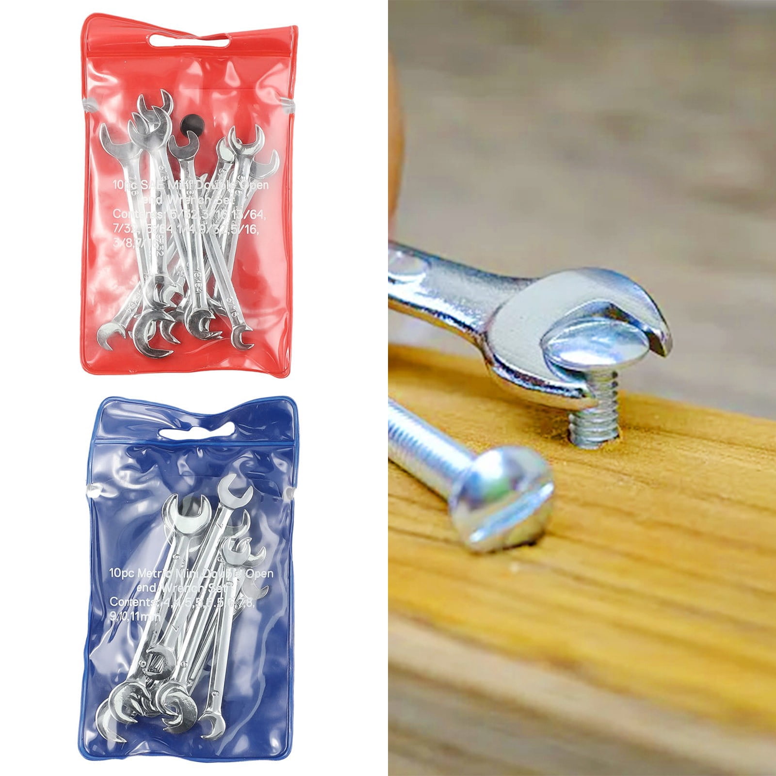 20 Pcs Combination Spanner Set Small Wrench Metric SAE Imperial Portable Tool
