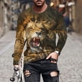 thumbnail image 1 of Meichang Long Sleeve T Shirt Men Soft,Graphic Tees for Men Trendy 3D Lions Print T-Shirts Funny Round Neck Gym Long Sleeve Shirts for Men, 1 of 5
