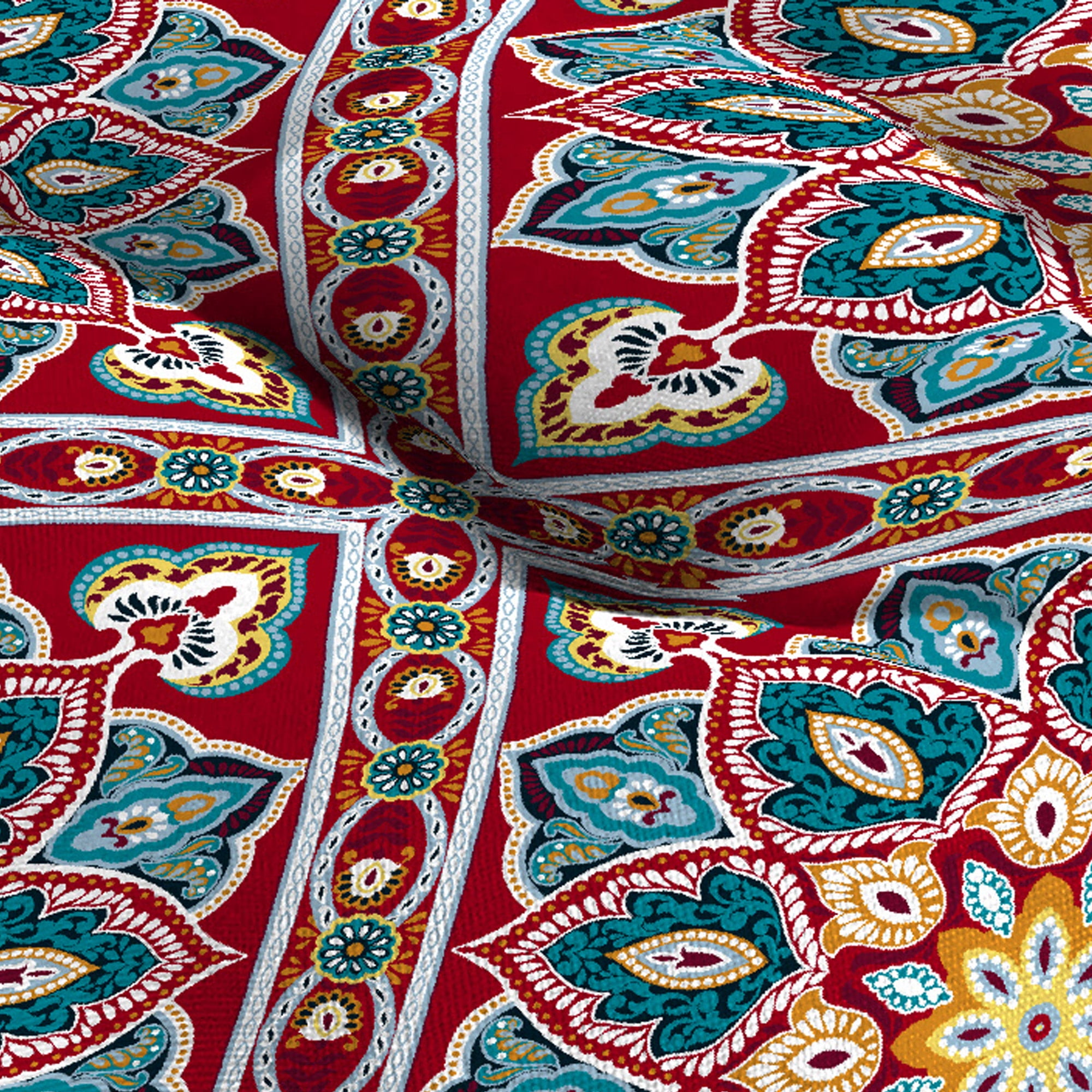 Jordan Manufacturing 18" x 18" Medlo Sonoma Multicolor Medallion Square Tufted Contoured Outdoor Wicker Seat Cushion (2 Pack)