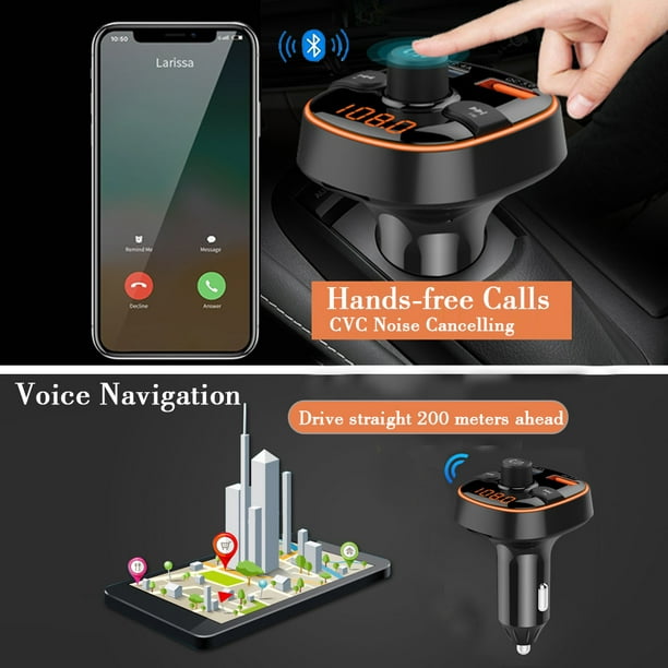 Car Bluetooth 5.0 MP3 Player FM Transmitter with Colorful