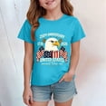 thumbnail image 2 of TOWED22 Girls Casual Summer T-Shirts 250Th Anniversary Patriotic Print Tee American Flag Short Sleeve Tops(Sky Blue,13-14 Y), 2 of 4