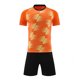 thumbnail image 1 of Odeerbi Conjunto de Uniformes de Entrenamiento de Fútbol de Malla Para Chicos Y Niñas Pantalones Cortos de Camiseta de Manga Corta Con Rayas Conjunto Atlético Seco Rápido Para 4-15 Años, 1 of 4