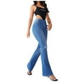 thumbnail image 6 of Daznico Tummy Control Bootcut Jeans,Women's Fashion Ripped Micro Cut High Waisted Solid Color Denim Pants,Classic Waisted Flare Jeans Pant(Size:S), 6 of 9