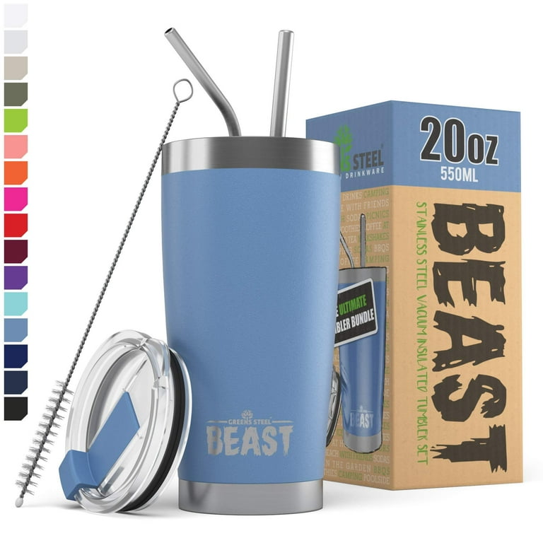 BEAST Tumbler Stainless Steel Insulated Coffee Cup 20oz w/ Lid Navy Blue