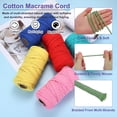 thumbnail image 3 of Braided Macrame Cord, 4mm x 109 Yards Natural Cotton Rope Macrame Yarn Bohemia Craft String with Scissors(Grey Green), 3 of 7