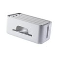 thumbnail image 4 of 1 Cables Management Box Cord Hider Box Power Strip Cover White Sleek Design for Computers Router USB Hub Under Desk, 4 of 9