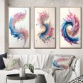 thumbnail image 1 of Designart "Swirling Multicolored Paint II" Modern Framed Wall Art Set Of 3 - Pink Abstract Spirals Frame Gallery Set For Office Decor, 1 of 6