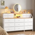 thumbnail image 1 of Cómoda de Dormitorio con 13 cajones, cómoda Grande con Espacio de Almacenamiento, Estructura de Metal, cómoda con Espacio de Almacenamiento para Dormitorio, Ropa (Blanco), 1 of 7