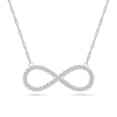 thumbnail image 1 of DGOLD Collier Infini Délicat en Or Blanc 10kt avec Diamant Rond pour Femmes (1/5 cttw), 1 of 3