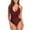 Burgundy, variant on Elainilye Fashion Womens One Piece Swimsuits Sexy Tassel Jumpsuit Swimsuit Solid Color Bikini Swimsuit,Green