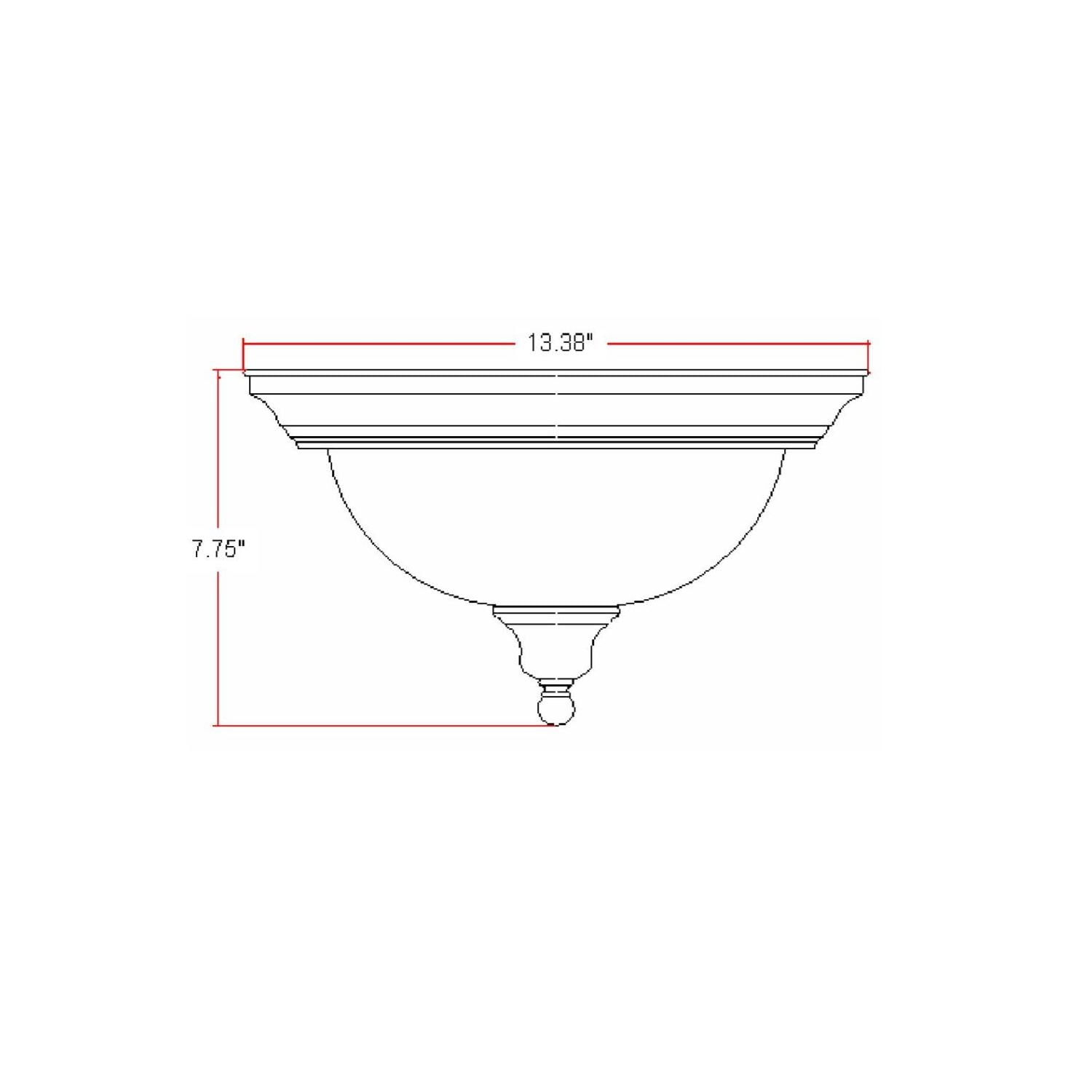 Design House WM751029 Bristol Traditional 2-Light Indoor Flush Mount Ceiling Light Dimmable Alabaster Glass for Bedroom Dining Room Kitchen, Satin Nickel