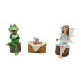 thumbnail image 3 of Adornos de hadas y ranas esculturas coleccionables miniaturas creativas figuras estatuas de jardín para estantería en interiores al aire libre, 3 of 8