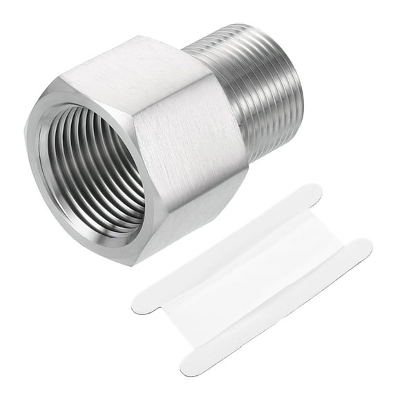 Pipe Fitting Reducing Adapter, M24 x 3/4" NPT Reducer Connector, Silver