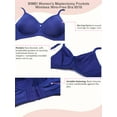 thumbnail image 6 of BIMEI Mastectomy Bra with Molded Foam Cups,T Shirt Bra for Women, Everyday Pocketed Seamless Wire Free Bra, Smoothing for No-Show Lines,Blue,38A, 6 of 8