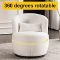 thumbnail image 4 of Swivel Barrel Chair, Modern 360°Swivel Accent Chair with Metal Base and Teddy Sherpa Upholstered, Comfy Round Lounge Armchair for Living Room, Bedroom, 4 of 7