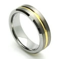 thumbnail image 2 of Men Women Tungsten Carbide Wedding Band Ring 7mm Comfort Fit Beveled Edges Gold Plated Tungsten Ring, 2 of 3