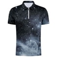 thumbnail image 1 of YDLCAFD Men's 3D Digital Print Galaxy Short Sleeve Po Lo Shirt, 1 of 5