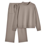 SUNBS Two Piece Sets for Women Fall Outfits Lounge Sets Mock Neck Tops Wide Leg Pants Vacation Travel Airport Outfits
