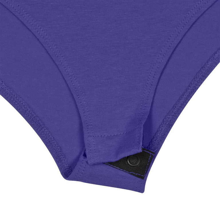 Natural Uniforms Short Sleeve Scoop Neck Body Suit--Breathable Cotton  Stretch(Purple, Large) 