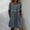 Dark Gray, variant on Women's Summer Casual Sleeveless V-Neck Linen Dress with Round Neck