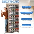 thumbnail image 3 of ASKITO Over The Door Shoe Organizer, 40 Grids Large Mesh Pockets with Hooks Hanging Shoe Rack Organizer for Closet Behind The Door, Multi-function Storage Holder for Entryway Bedroom Dorm, Gray, 3 of 8