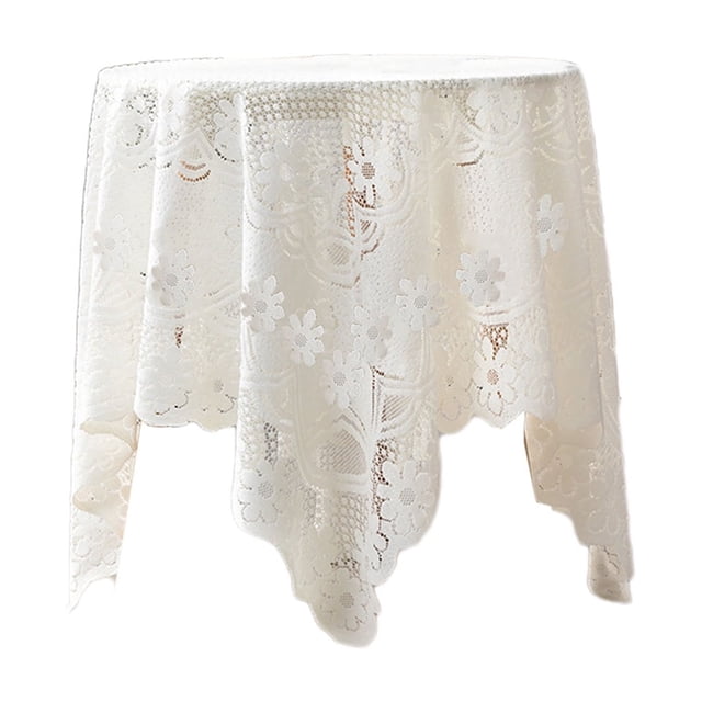 Btomtd Sofa Cloth Suitable For Sofa Cover Cloth 23.62x23.62 Inches Lace Tablecloth Surrounding Feeling Tablecloth Suitable For Dining Table Wedding Party, White