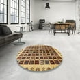 thumbnail image 3 of Ahgly Company Indoor Square Abstract Red Brown Abstract Area Rugs, 7' Square, 3 of 6