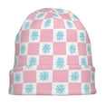 thumbnail image 7 of Xecao Checkerboard With Snowflake Print Beanie Knitted Hat for Men Women, Winter Fashion Knit Cuffed Caps Unisex, 7 of 7
