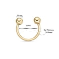 thumbnail image 2 of 14 Gauge 14k Yellow Gold Circular Horseshoe Barbell Lip Eyebrow Belly Nipple Ring 1/2 Inches by Lavari Jewelers, 2 of 7