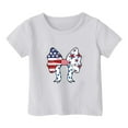 thumbnail image 4 of Toddler Girl's 4th Of July Patriotic Short Sleeve T Shirt Cute Independence Day Flag Print Tee Comfortable Casual Summer Top For Toddler Kids Top Teen Girl Books Girls Winter Tops 12-18 Months White, 4 of 4