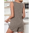 thumbnail image 4 of MOSHU Two Piece Lounge Sets for Women Solid Tank Tops and Knot Front Shorts Pajama Sets Drawstring Loungewear, 4 of 7