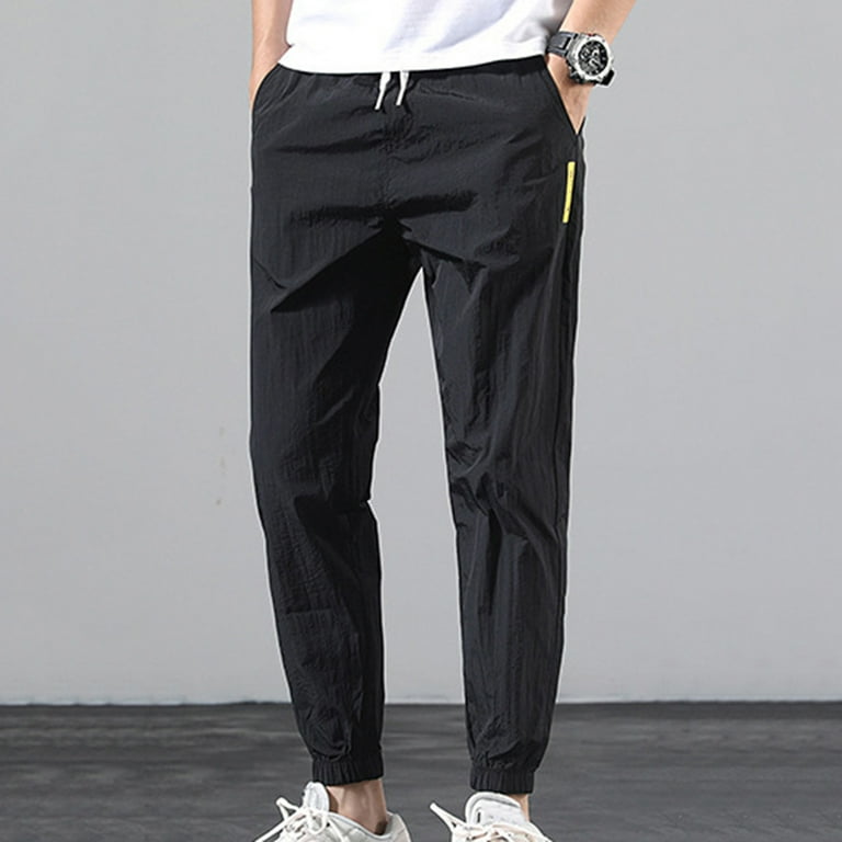 Gubotare Mens Joggers Men s Plus Trousers Loose Size Feet With Tied Tracksuit Pants Men s pants Black XXXL Walmart