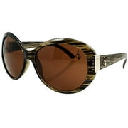 Women's Sunglasses, Green Frame with Brown Lenses