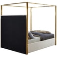 thumbnail image 6 of Maklaine Contemporary designed Cream Finished Velvet King Bed, 6 of 11