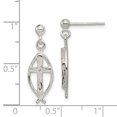 thumbnail image 2 of Primal Silver Sterling Silver Ichthus (fish) Cross Earrings, 2 of 4