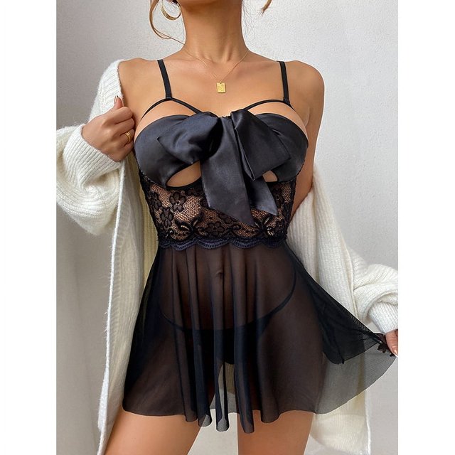 Ropa interior sexy Perspectiva sexy Tentación Entrepierna abierta Libre Caliente Pasión Traje Lazo Pecho pequeño Pijama de gran tamaño