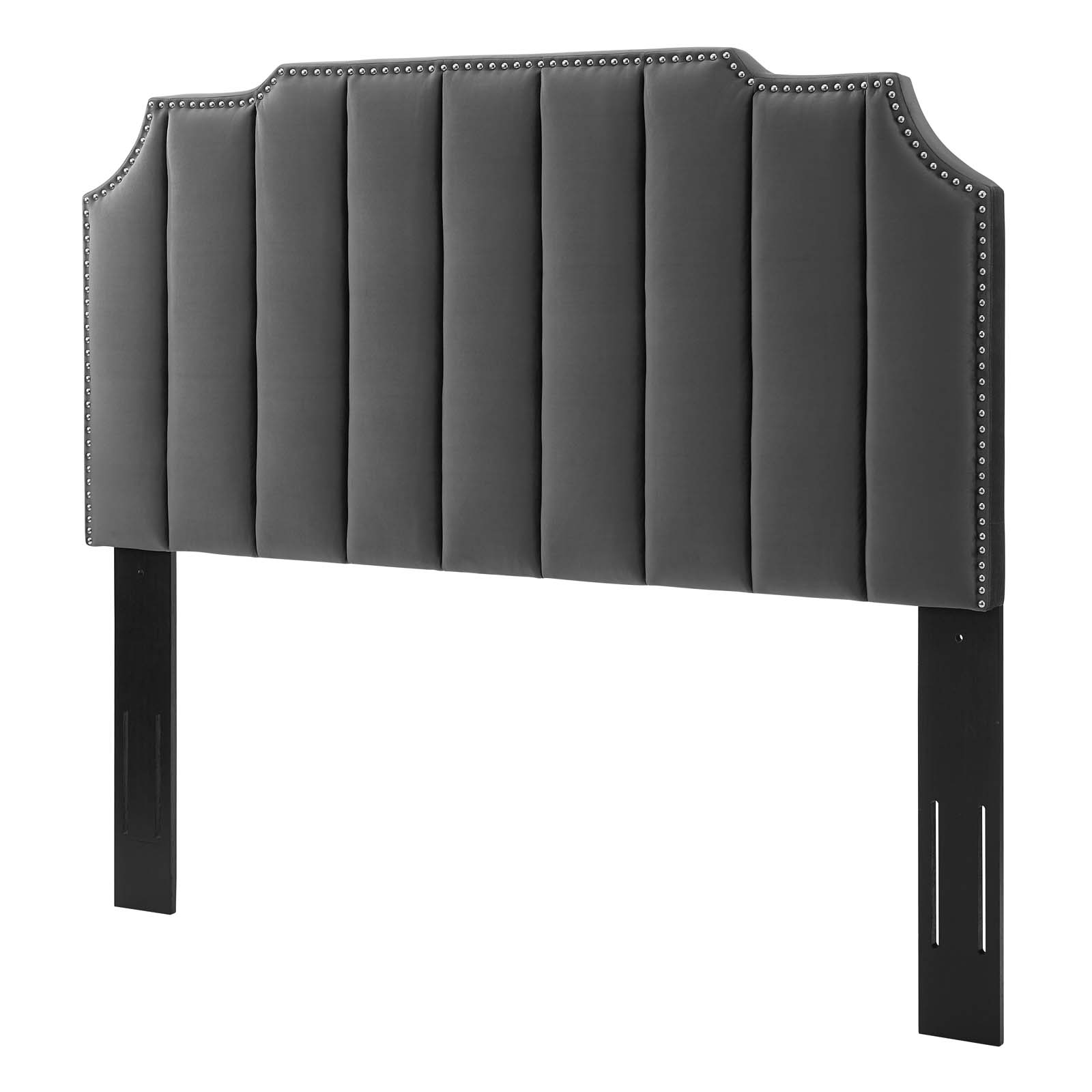 Headboard, Twin Size, Velvet, Dark Grey Gray, Modern Contemporary Urban Design, Bedroom Master