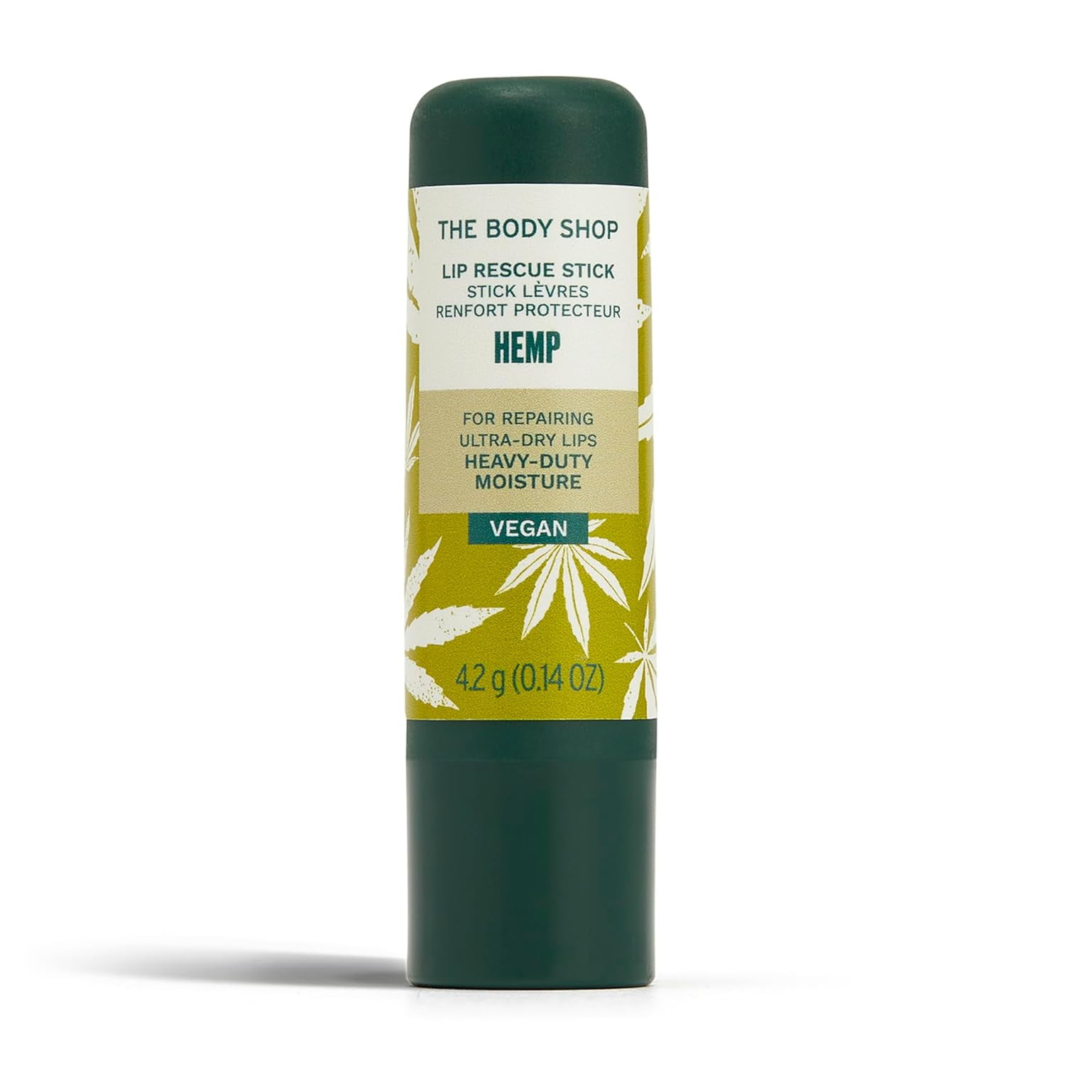 The Body Shop Hemp Heavy Duty Lip Care Moisturizing Natural Lip Balm with Woody Scent