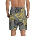 thumbnail image 4 of Lsque Golden Glitter Butterflies Mens Sleep Pajama Shorts,Short Pajama Pants, Cotton Ultra-Soft Knit-Small, 4 of 9