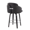 thumbnail image 6 of LumiSource Black Wood, Black PU, Chrome Dahlia Counter Stool - Set of 2, 6 of 8