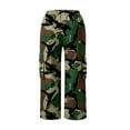 thumbnail image 4 of Ofertas en Walmart! QATAINLAV Women's Loose Wide Leg Cargo Pants Outdoor Camo Work Cropped Trousers Casual Elastic Waist Hiking Capri Pants with Pockets Army Green S, 4 of 9