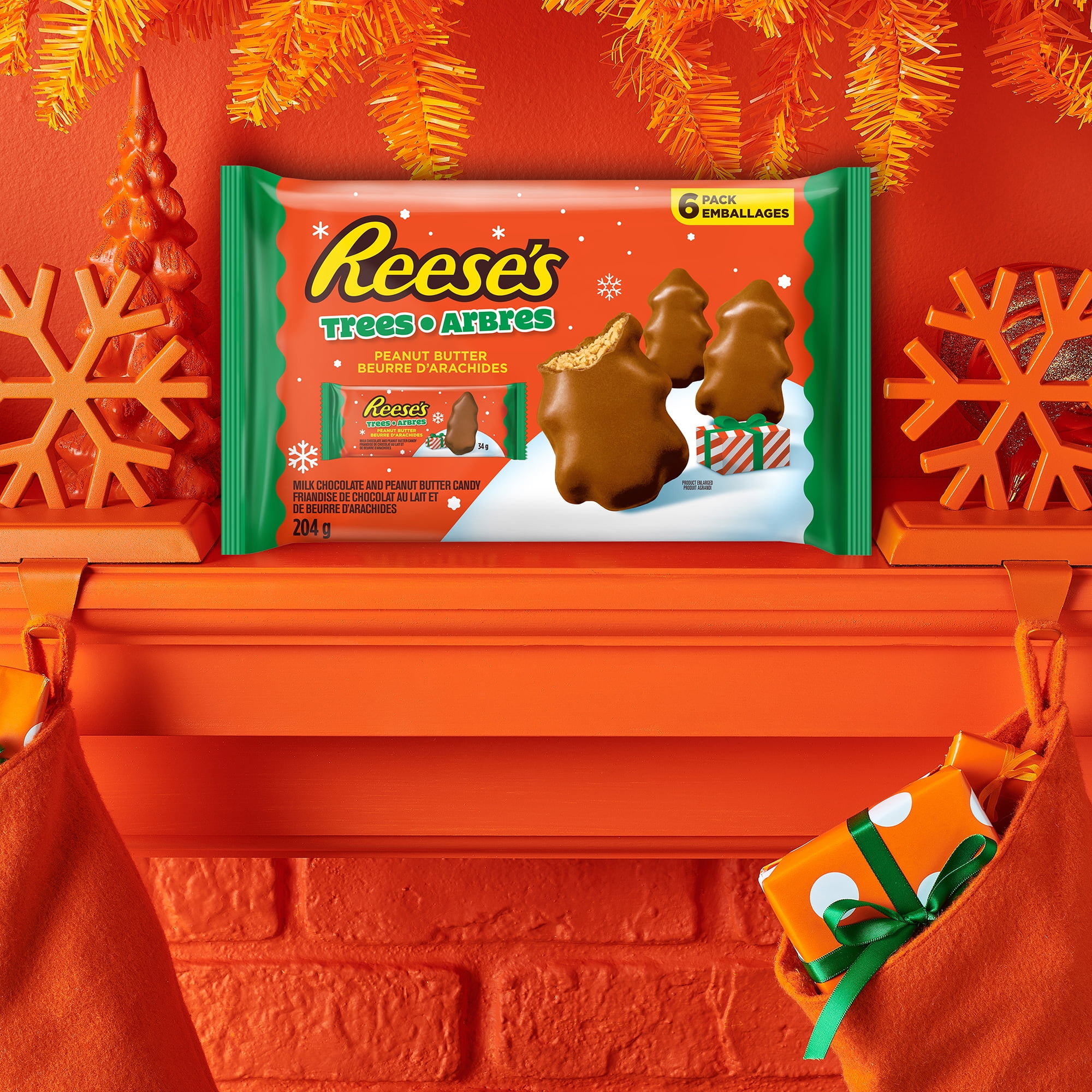 REESE'S  Peanut Butter Candy Tree 6 Pack 204g, 204g
